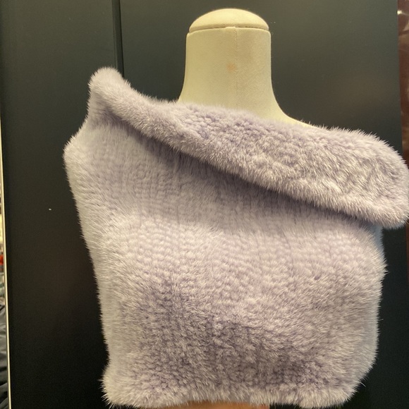 Elastic Fur Mink, Knitted Neck Warmer, and you can wear it also as a Shawl - Picture 1 of 3